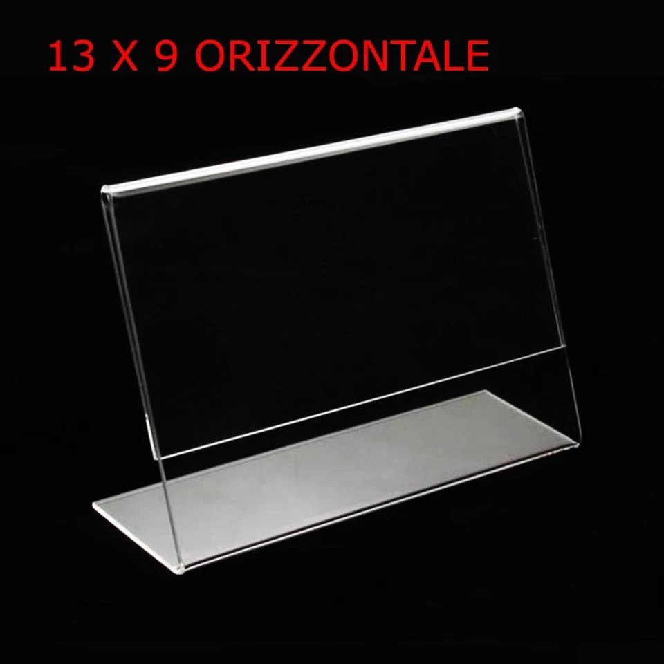 CORNICE PORTAFOTO 13x9 13*9 ORIZZONTALE PLEXIGLASS PLASTICA TRASPARENTE PREZZI