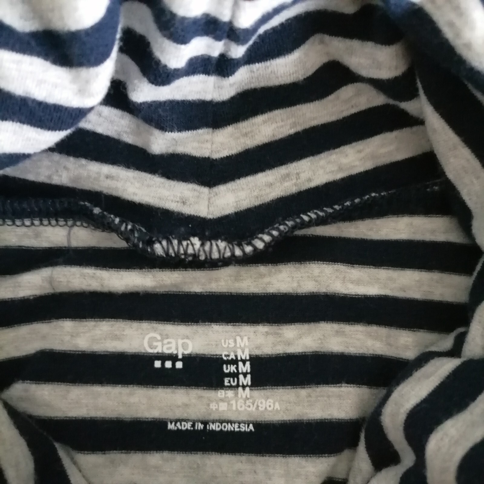 Gap Womens Blue Gray Turtleneck Long Sleeve Striped Blouse Top Size Medium