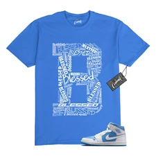 1 Mid Legend Blue White T Shirt to Match B BLS