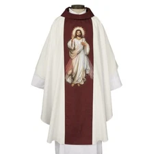 Printed Divine Mercy Chasuble and Stole, Priest's Chasuble Vestment