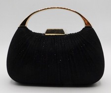  New Vintage Evening Handbag with Handle Clutch Party Wedding Purse D6459/Black