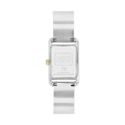 Coach Allie Bangle Watch Womens Silver Gold Stainless Steel Model 14503381 COACH ALLIE 14503381 SILVER WHITE LOGO DIAL TWO TONE BANGLE  main image 3