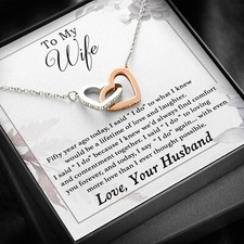 To My Wife Necklace Romantic 50 Years 50th Wedding Anniversary Gift
