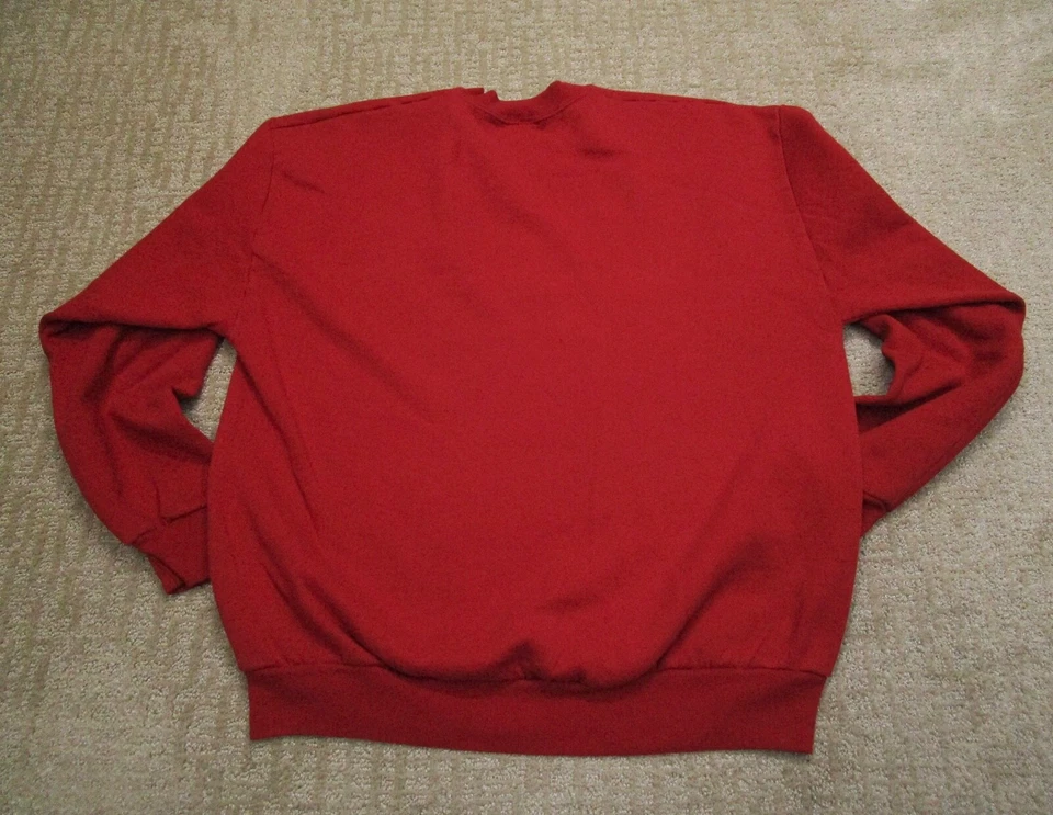 Vintage Guess Sweatshirt Men Extra Large Red Crewneck Triangle 90s USA Retro - Image 3 of 4
