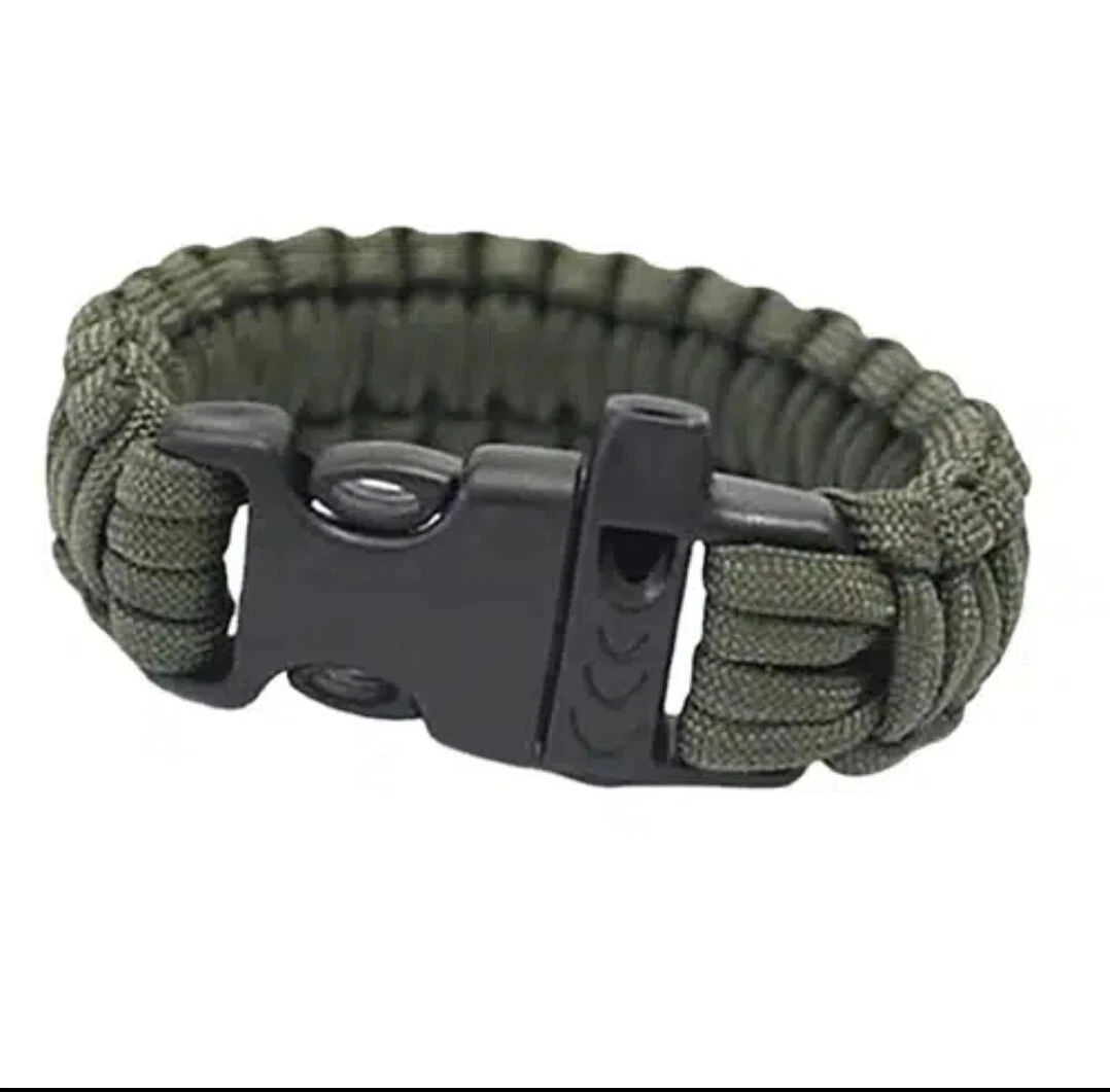 Survival Paracord Bracelet Wristband Military Camping Hiking Emergency  Whistle