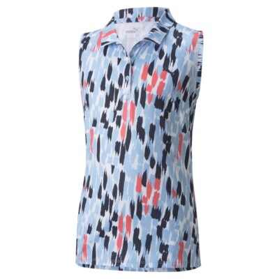 PUMA Girls CLOUDSPUN Three Brush Fashion Sleeveless Golf Polo 534346 Medium $35