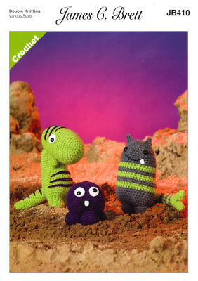 James Brett doppelt gestrickt Häkelanleitung Magic Monster Toys Top Preis DK JB410