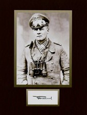 GEN. ERWIN ROMMEL 8x10 REPRINT PHOTO & REPRINT AUTOGRAPH ON GLOSSY PHOTO PAPER
