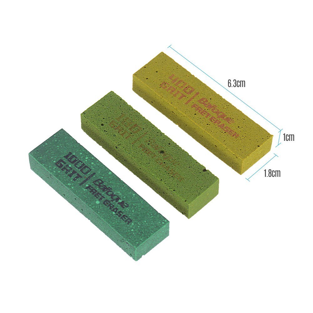 Set 3 Gomme Abrasive Per Lucidatura Tasti Chitarra - 180, 400 E 1000 Grit - Fret Erasers Professionali - Foto 3