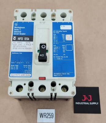 *NEW* Westinghouse HFD3040L Circuit Breaker 40A 600Vac 3-Pole HFD 65k + Warranty