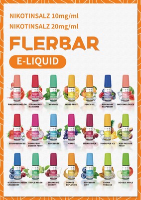 Flerbar E-Liquid Liquid 10ml mit 10mg / 20mg Nikotin Nikotinsalzliquid NicSalt