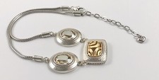 Brighton Your True Colors Golden Crystal Hammered Silver Gold Necklace. 1461