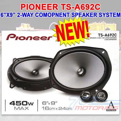 PIONEER TS-A692C 2-WAY 6X9'' COMPONENT SPEAKER SYSTEM 3/4'' POLYMIDE DOME TWEETERS