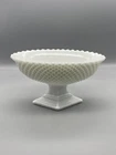 Vintage English Hobnail Milk Glass Oval Footed Bowl Planter