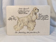 Wood Box with Cocker Spaniel on Lid Keepsakes Trinkets Signed by Artist