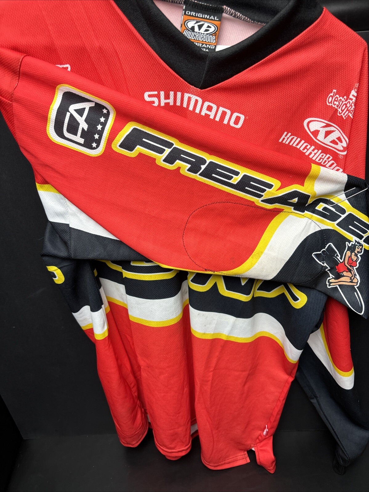 NOS (L) Free Agent Knucklebone Bicycle Factory Team Racing Jersey Bmx GT Mini SE