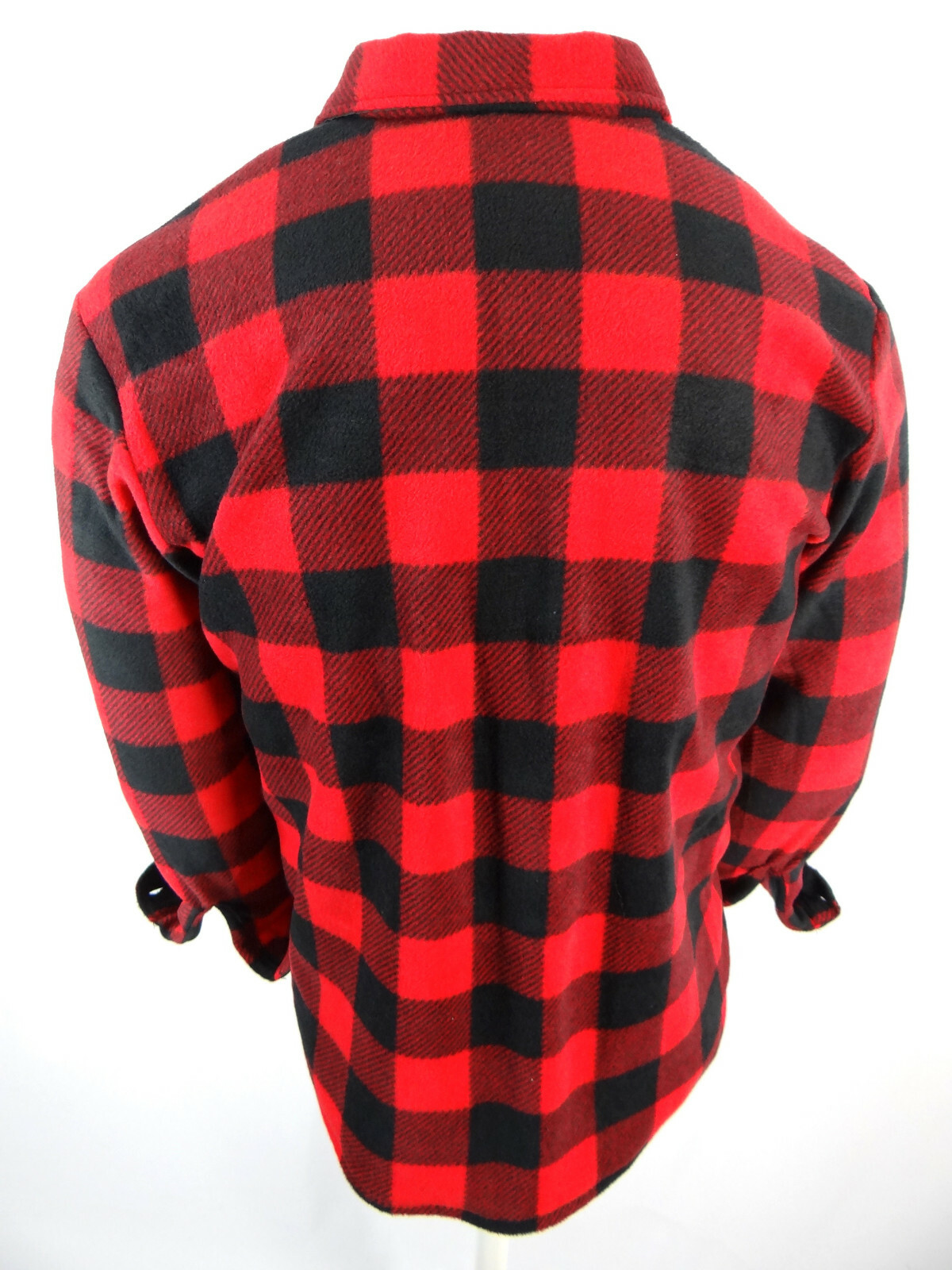 Flannel Plaid Shirt Men Soft Fuzzy Fleece Stretch Thick Brawny No Tuck No Lining