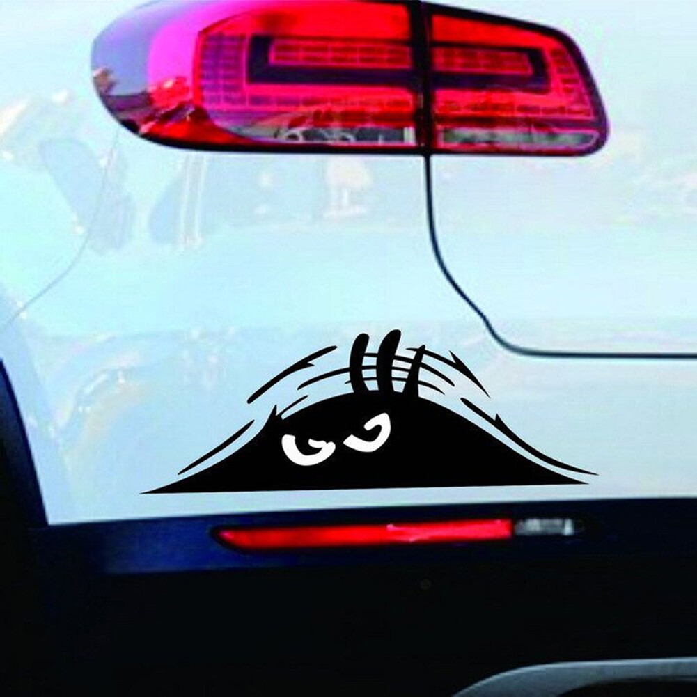 Funny Peeking Monster Vinyl Decals Durable 19x7.5cm Waterproof Auto