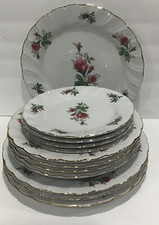 Lynns Fine China Dinnerware Serves 4 Victorian Rose Pattern DinnerPlate SoupBowl
