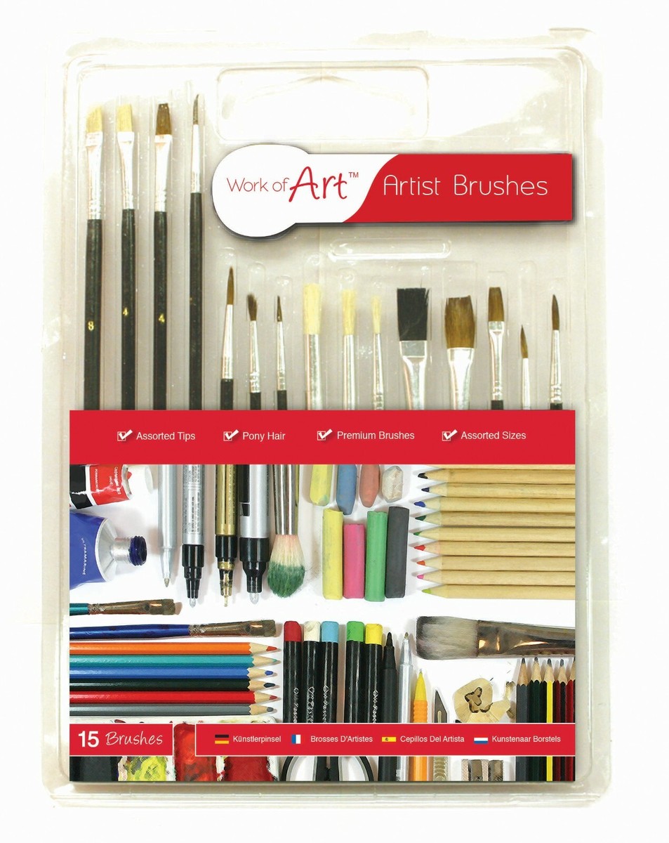 15 Paint Brushes Kit for Art Artist Painting Brush School Kids Drawing  Colouring