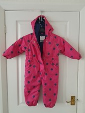 TU Girls Pink Polka Dot Pramsuit/ Snowsuit/Overall Age 18-24 Months/86-92cm 