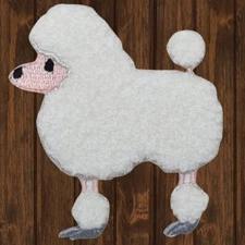 Chenille Poodle Embroidered Patch — Iron On
