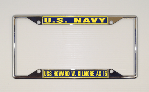 Telaio targa USS HOWARD W GILMORE AS 16 US Navy USN auto-camion-moto - Foto 7 di 11