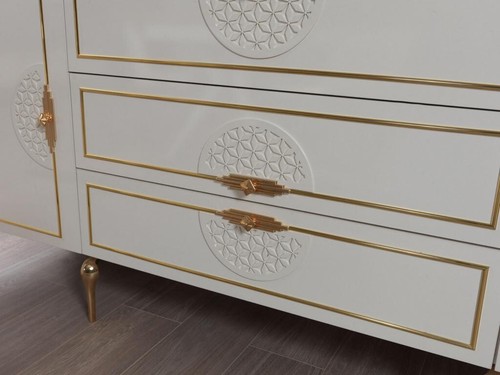 Esszimmer Essgruppe Set Tisch 4x Stühle Anrichte 2х Spiegel 8tlg neu - Bild 7 von 7