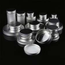 1-100Pcs 5~250g Empty Cosmetic Jar Bottle Tin Container Box Screw Lid Aluminium