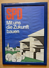Original Wahlplakat  SPD Niedersachsen MIT UNS DIE ZUKUNFT BAUEN gerahmt