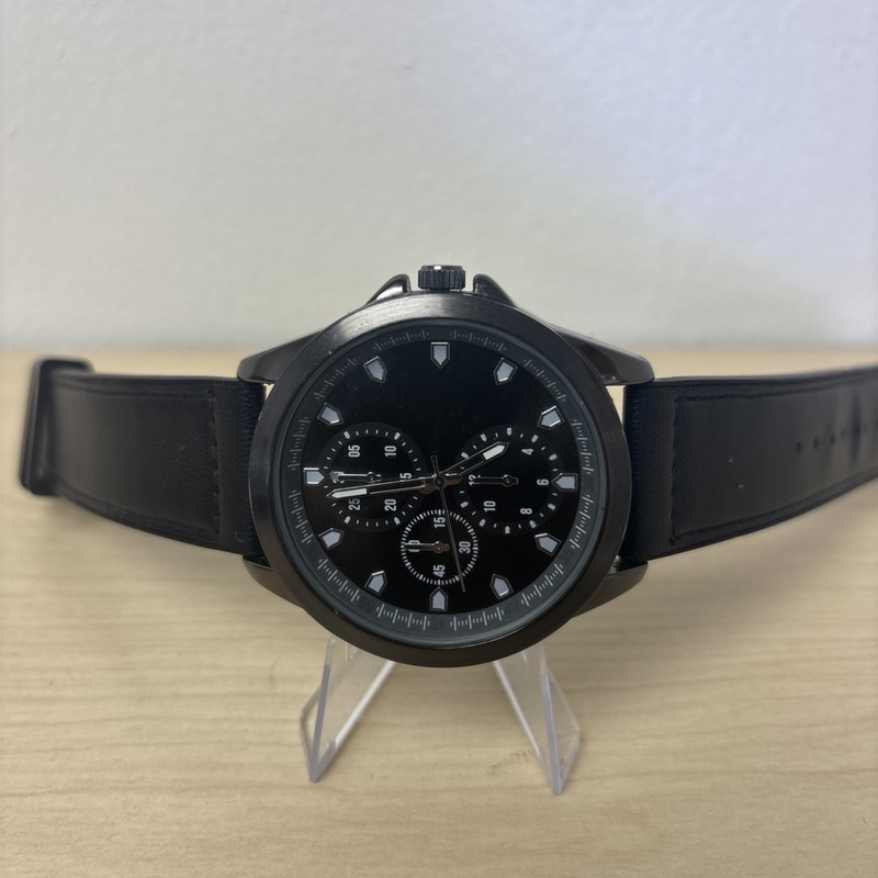 Men’s Watch , All Black, Multiple Adjustments , 2 Strap Bands. Multi Fit . Adj.