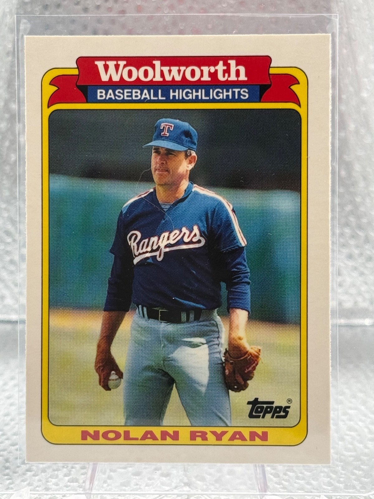 NOLAN RYAN 1990 WOOLWORTH COLLECTORS' SERIES BASEBALL HIGHLIGHTS #19 RANGERS HOF
