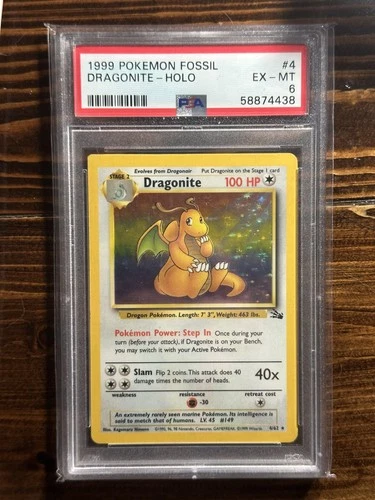 Dragonite Holo Pokemon Fossil 4/62 PSA 6 WOTC