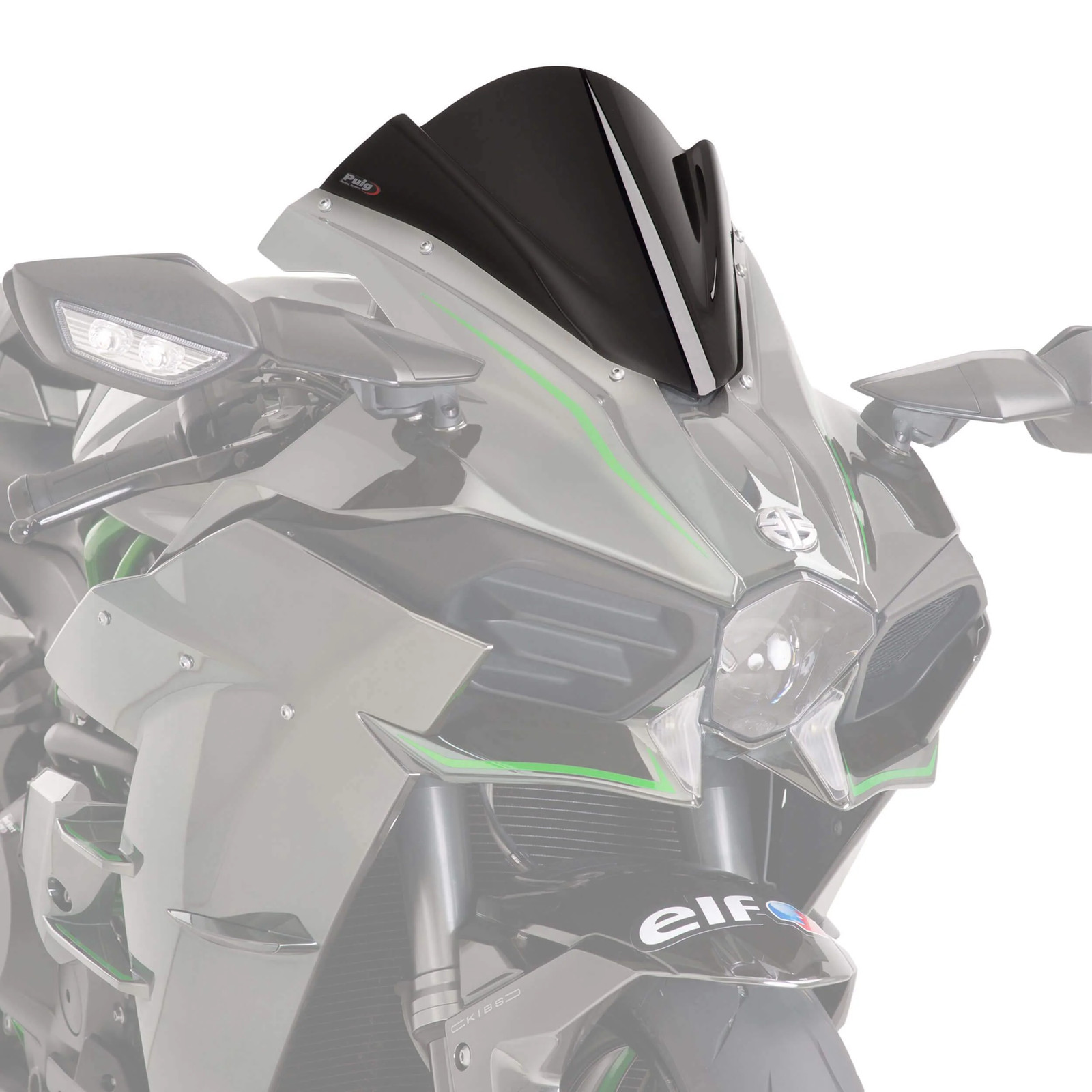 Puig Racing Screen | Black (Opaque) | Kawasaki Ninja H2 R 2015>Current