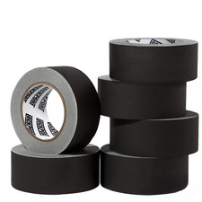 Black Gaffers Tape 2 Inch X 30 Yards - 6 Pack Pro Black Gaff Tape - Value Pack -