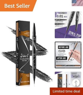 Compact Microblading Eyebrow Pen - Dual Fork Tips & Waterproof for All-Day Wear