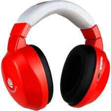 Lucid Audio Bluetooth Wireless Hearmuffs for Kids 5-10 Red