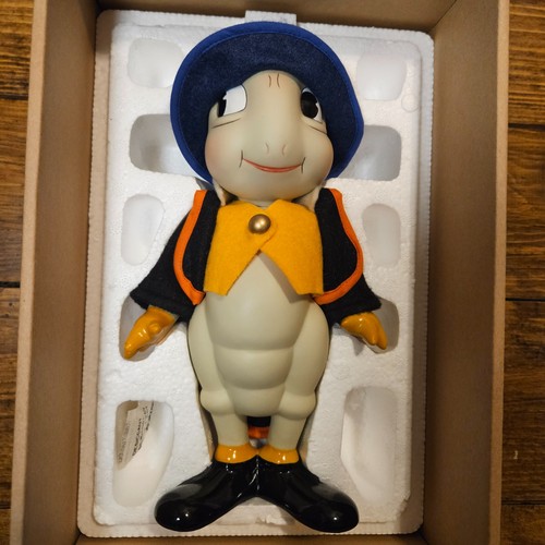Disney Jiminy Cricket Porcelain Doll Knickerbocker 18852 w/COA 10” Collector Box