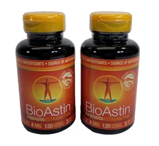 Lot of 2 Nutrex Hawaii BioAstin Hawaiian Astaxanthin 4mg 120 Capsules (Soft Gel)