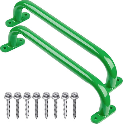 17.2 Inch Metal Playground Handles Green Set of 2- Outdoor Swing Sets Safety Han