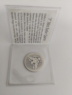 1916 Barber Quarter Silver Coin Philadelphia American Historic Society