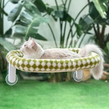 Cat Window Perch Bed Foldable Hammock Shelf Suction Cup 21.26x11.8 In Green M