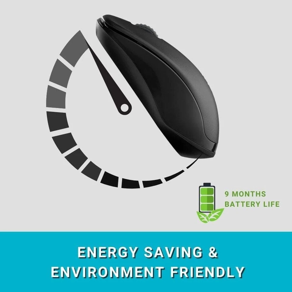 Rapoo Wireless Optical Mouse 2.4GHz 1000 DPI + USB Receiver For PC Laptop Mac - Image 3 of 4