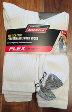Dickies Men's Dri-tech Moisture Control Crew Socks White 1 Men's Work Socks