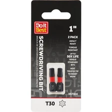 Do it Best 1 In. T30 Torx  Ready Screwdriver Bit (2-Pack) QJDIB-SC-034 SIM