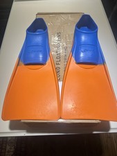 EUC Finis Floating Swim Snorkeling Training Long Fins Orange Blue US Jr 11-1 