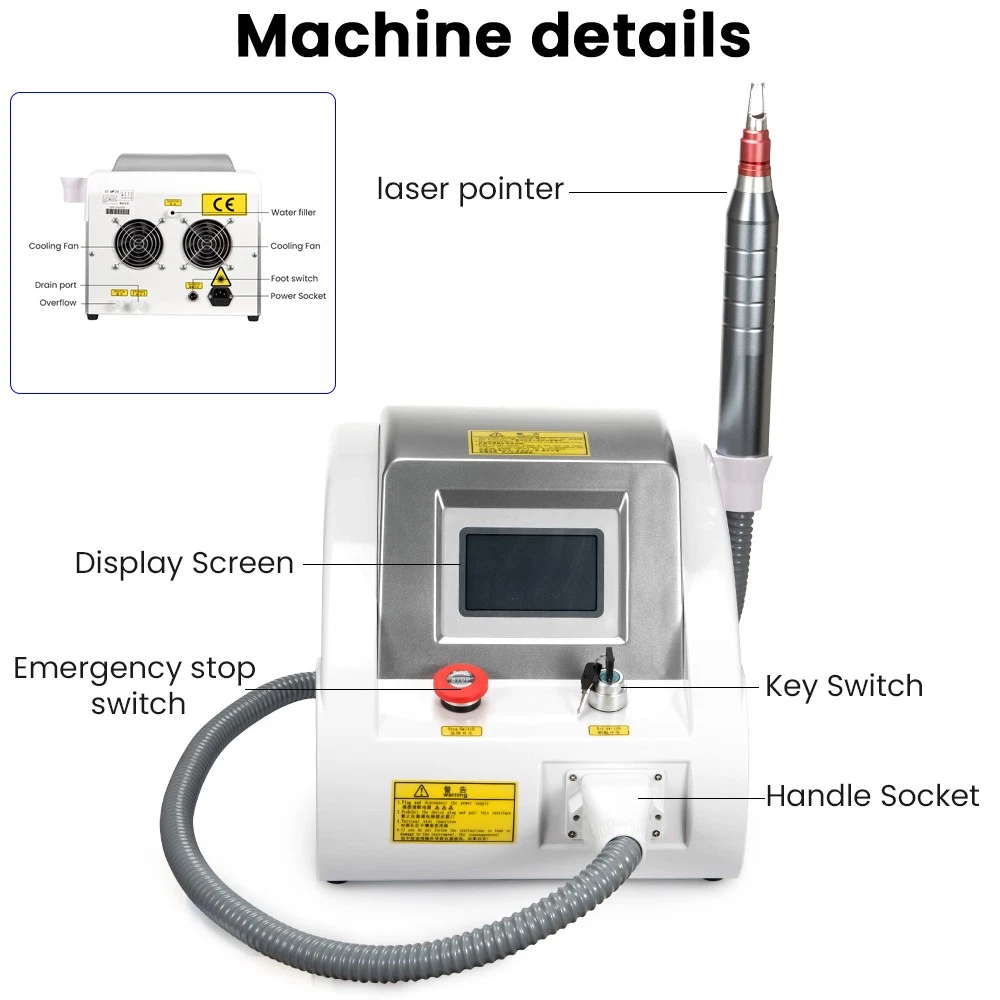 Pico ND YAG Laser Machine For Tattoo Removal Skin Whitening And Rejuvenation image 12