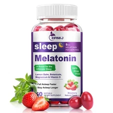 Sleep Support Supplement Softgels, Sleep Aids for Adults with Melatonin 60 Count
