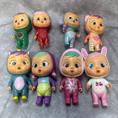 Cry Babies Magic Tears Mini Dolls  5'' Lot Of 8 In Good/Fair Condition *Read*