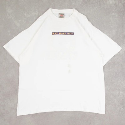 Oneita Vintage Rat Race Java Single Stitch T-Shirt XX-Large Herren 1990er weiß